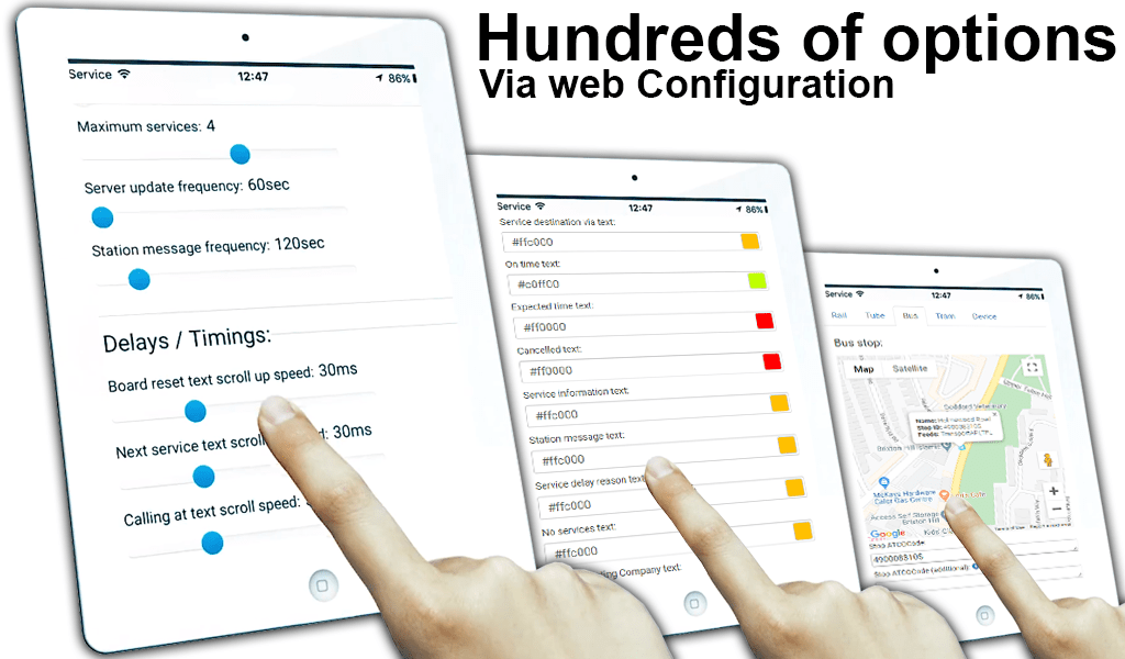 departure board web configuration options and features