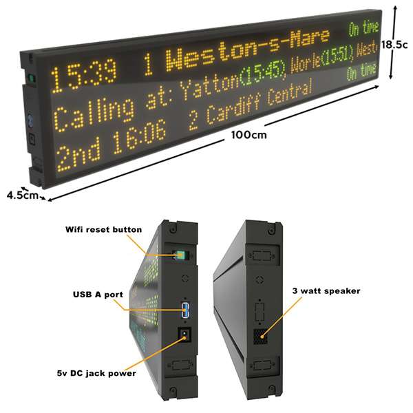 Pro Departure board dimensions and features
