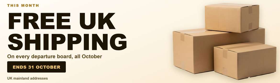 Free UK shipping on every departure board all October